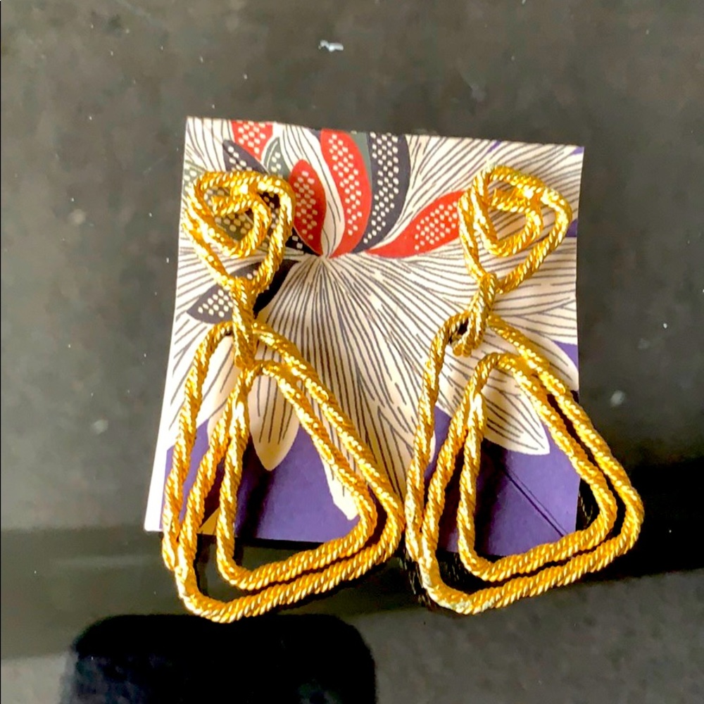 Gold Triangle Drop Earrings